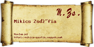 Mikics Zsófia névjegykártya